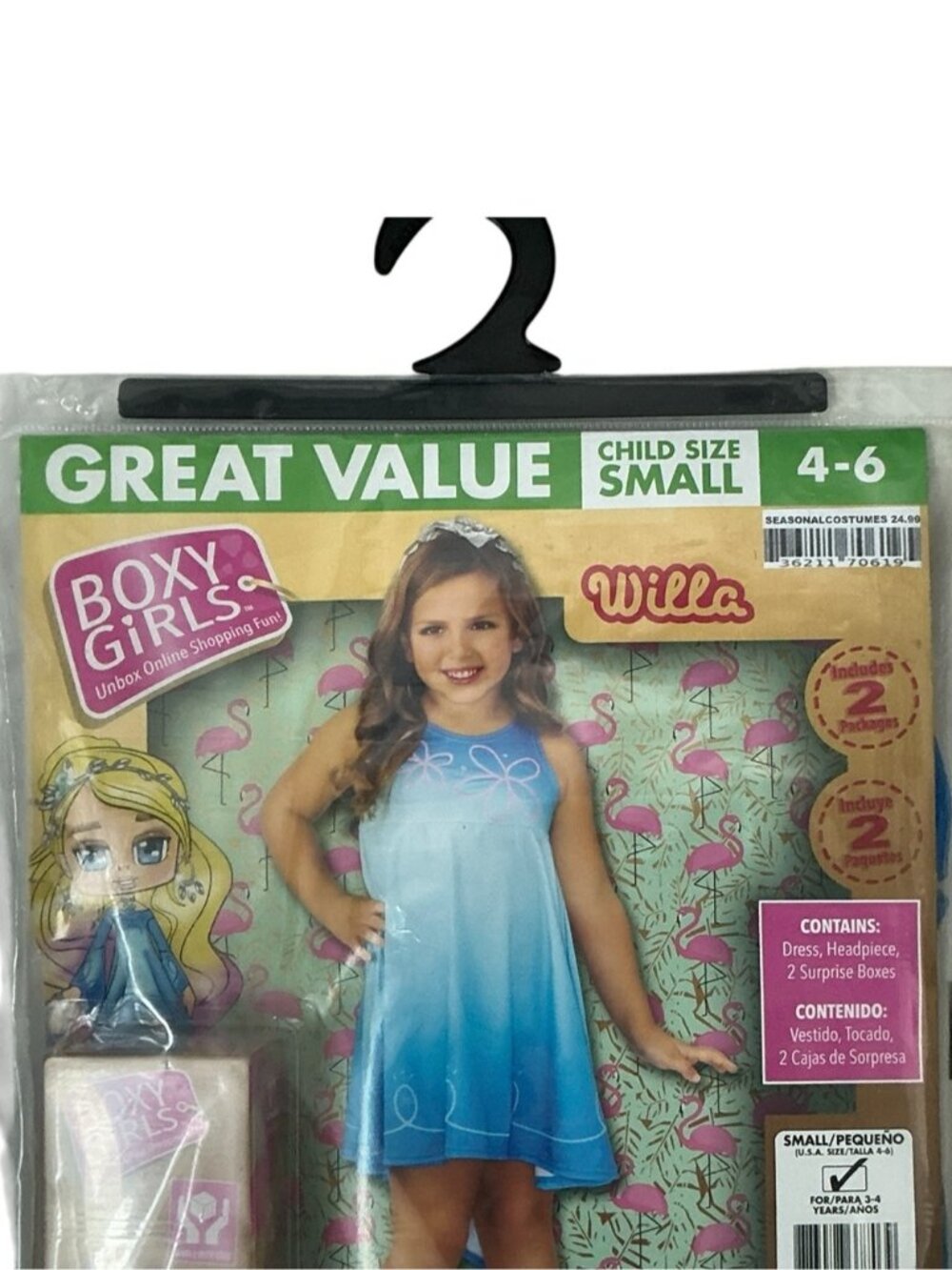 Rubies Boxy Girls Willa Costume Holloween Dress Up 4 PC Set Blue Girls Small 4-6 - Picture 4 of 14